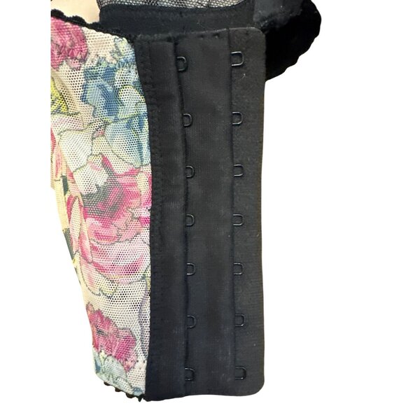 Victoria's Secret Very Sexy Push-Up 36DD Pink Floral Black Lace Corset Bustier - Picture 8 of 9